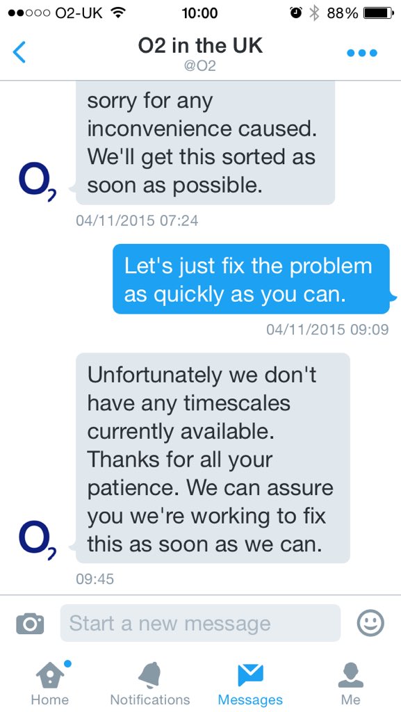 Yaseer_M_P's tweet image. @O2 after 10 weeks of no signal this is what #O2 DM me. #o2signal it&apos;s a joke.