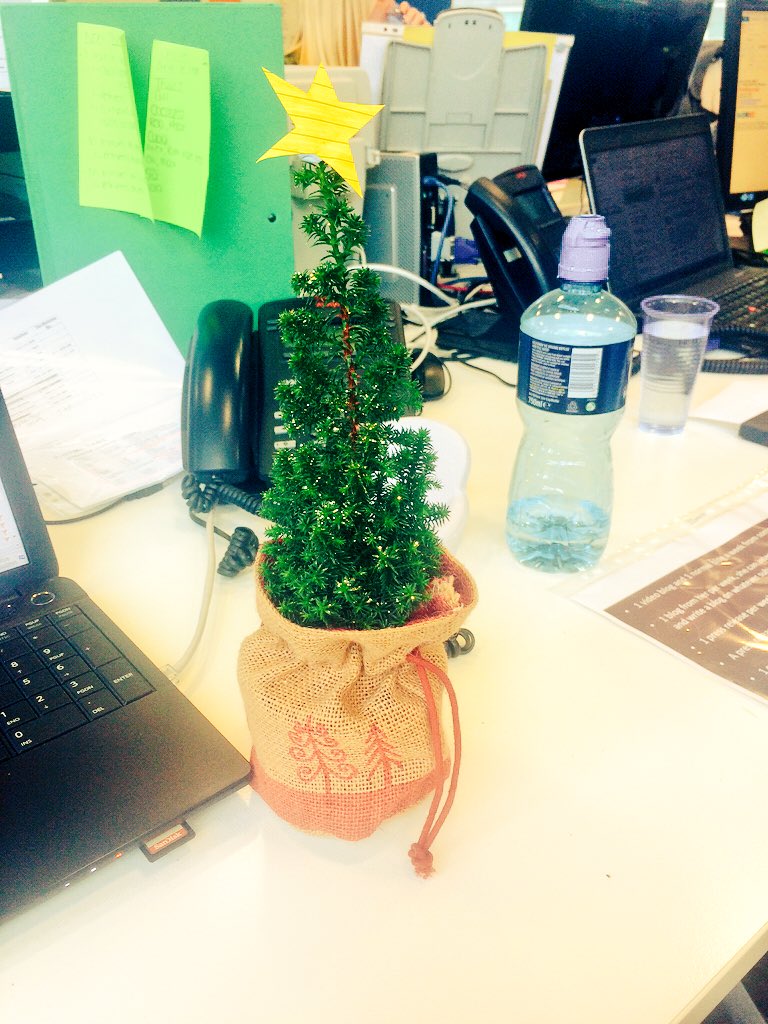 SammieWilliamsx's tweet photo. It's Christmas πππ @first2group @AliceBelfield1 you love it really... #DeskTree #christmas #f2grp https://t.co/X0tXMWUO2S
