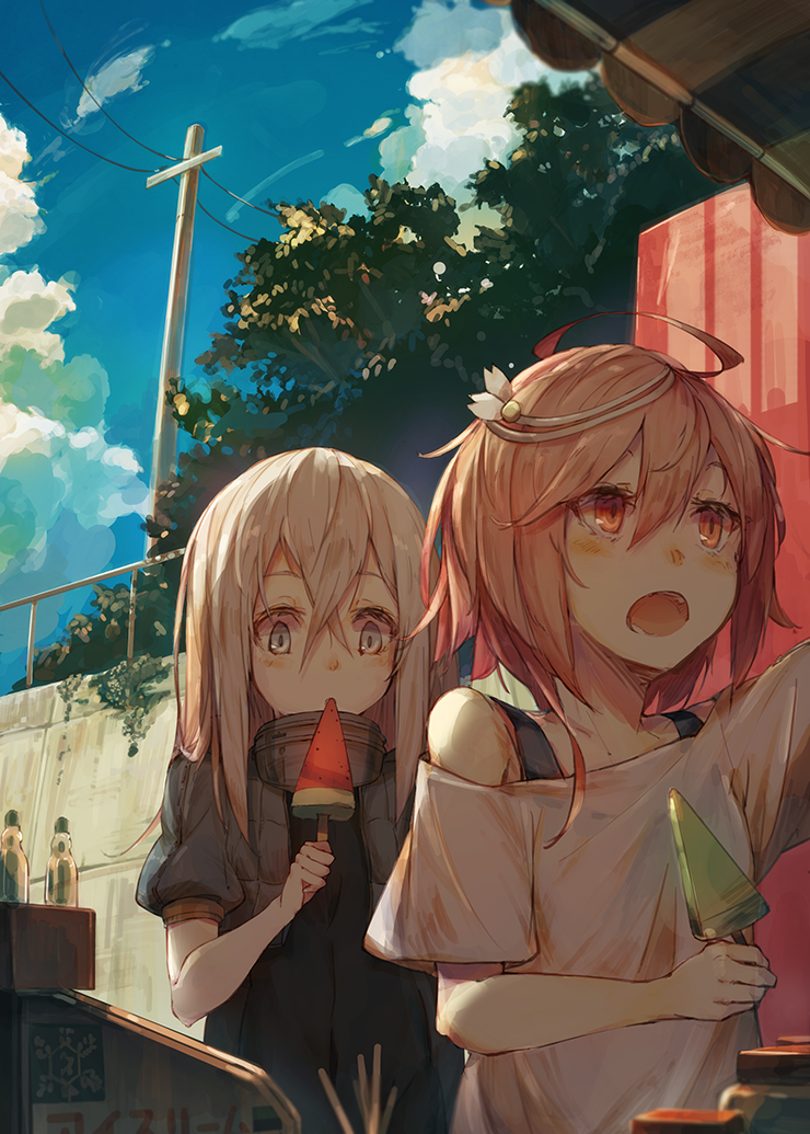 伊58(艦これ) ,U-511(艦これ) 「おごりでち 」|柏井（カシイ）のイラスト