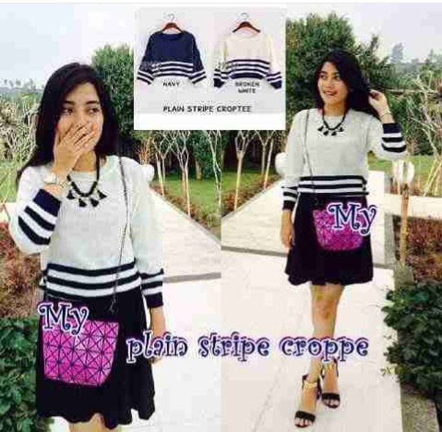 Sweaterstore11's tweet photo. Plain stripe cropte 35.000 allsize fit M https://t.co/RwdgQWe5Iq