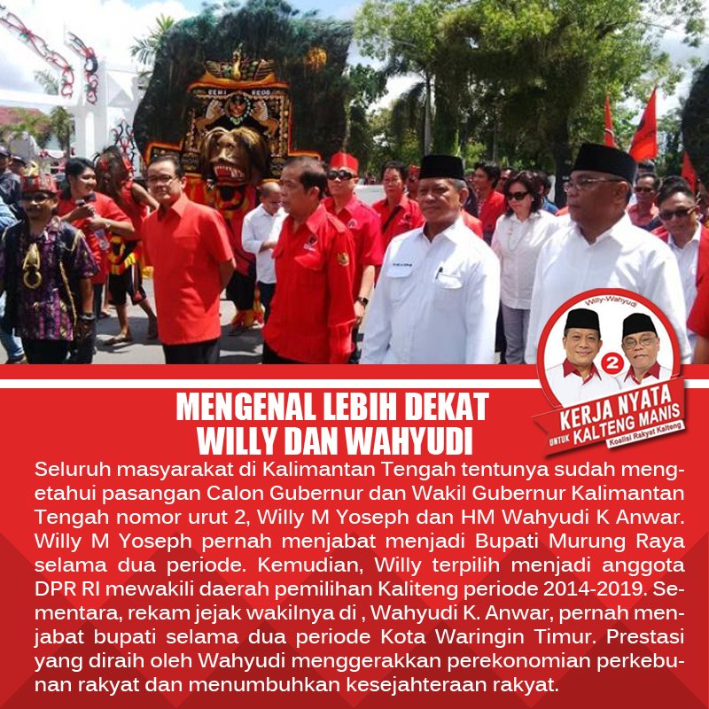 KaltengManis's tweet image. Terbukit, Willy dan Wahyudi memang Calon Gubernur dan Wakil 
Gubernur yang hebat!