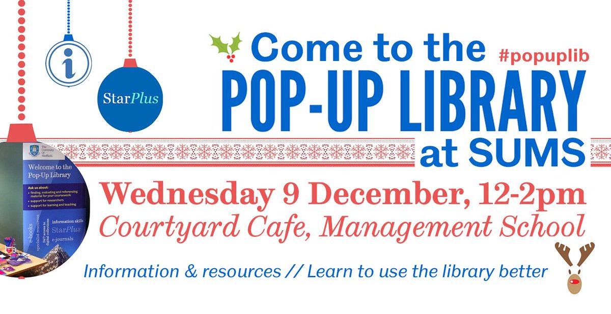 UoS_Management's tweet photo. The pop-up @UniSheffieldLib is coming to the Management School's Courtyard Cafe tomorrow, 12-2pm #popuplib https://t.co/W9YCR5dfup