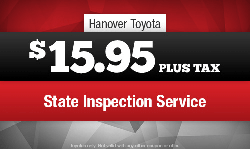 HanoverToyotaPA's tweet photo. Is your #Toyota due for a #Pennsylvania State Inspection this month? We'll do it for $15.95 at our service center! https://t.co/cuwSlCj0Mw