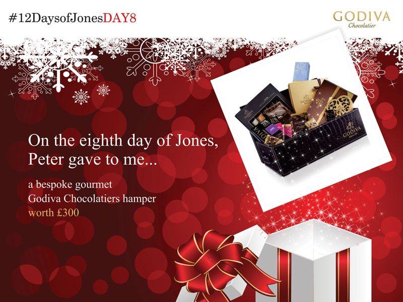 Today is your chance to win this amazing hamper from <a href="/GodivaUK/">Godiva Chocolates UK</a> the Deadline is 7pm #12DaysOfJones- RT this photo