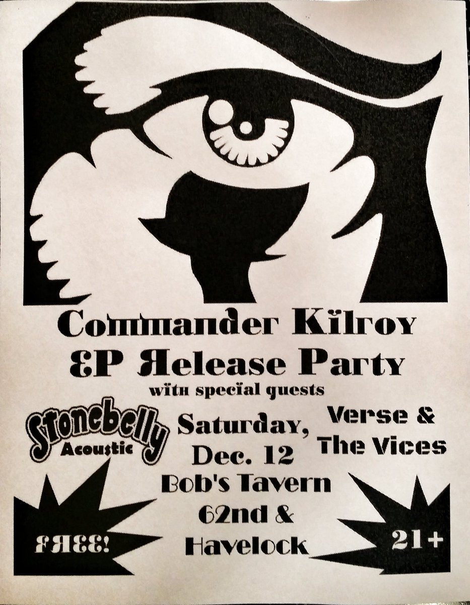 Stonebellyband's tweet photo. This Sat. at #BobsTavern #Lincoln NE #AcousticGuitar #acoustic #rockandroll #goodvibes #CommanderKilroy #cdrelease https://t.co/i2NibygDDP