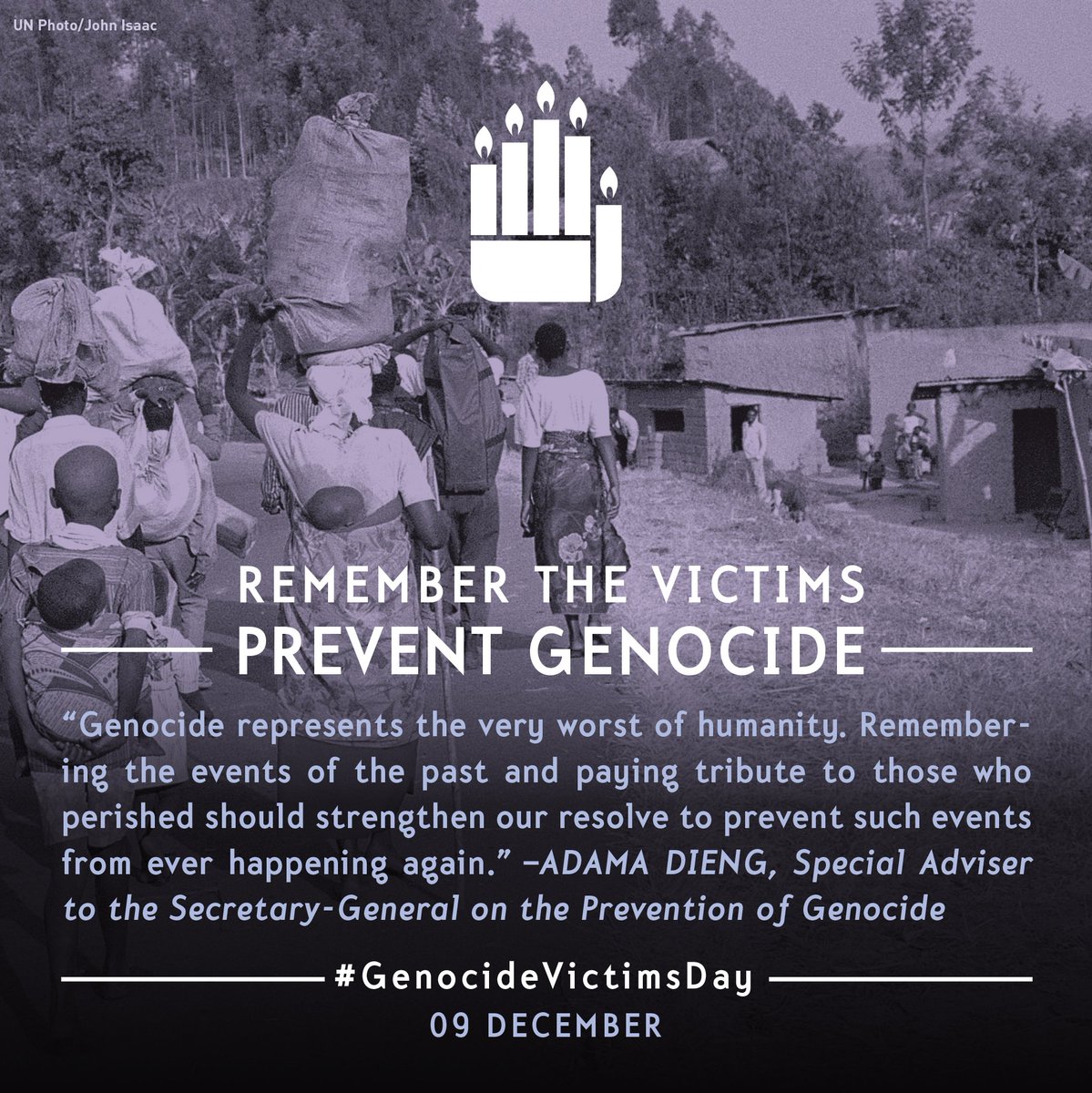 UN's tweet photo. "Genocide represents the very worst of humanity." 1st-ever #GenocideVictimsDay: https://t.co/alxJA2unFM https://t.co/6X7NHI0Bor