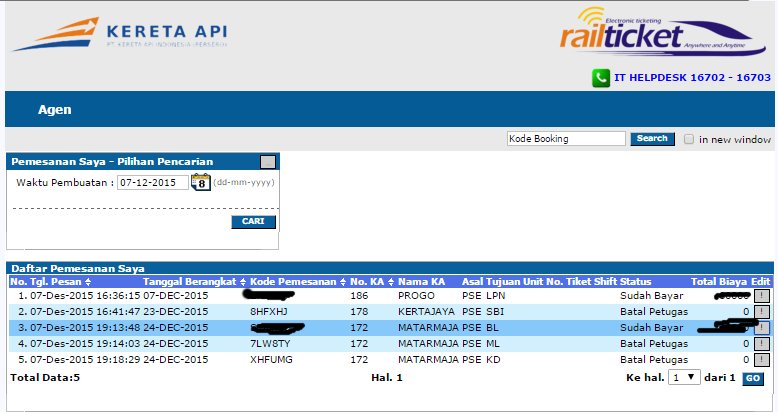 [LatePost]
perburuan tiket hari ini:
terima kasih yg sdh mempercayakan pemesanan tiket kpd kami
<a href="/KAI121/">Kereta Api Indonesia</a>