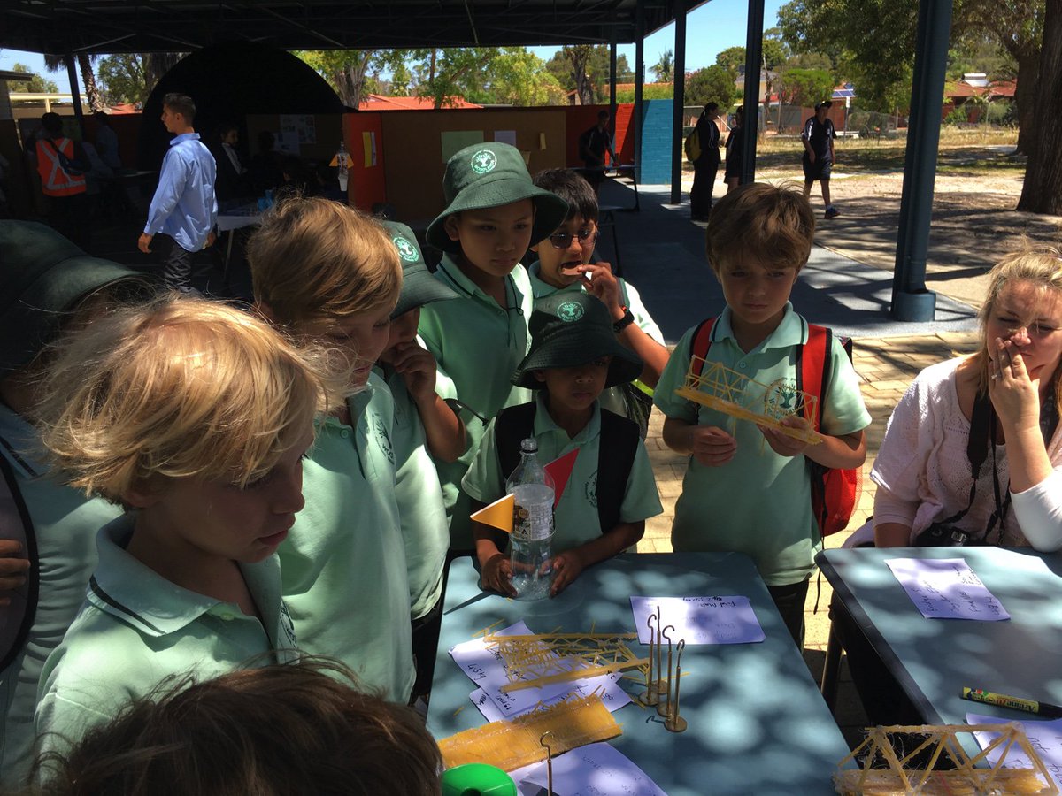 STEMFestAus's tweet image. #STEMFest Visitors participating Spaghetti Bridge Building Competition.
