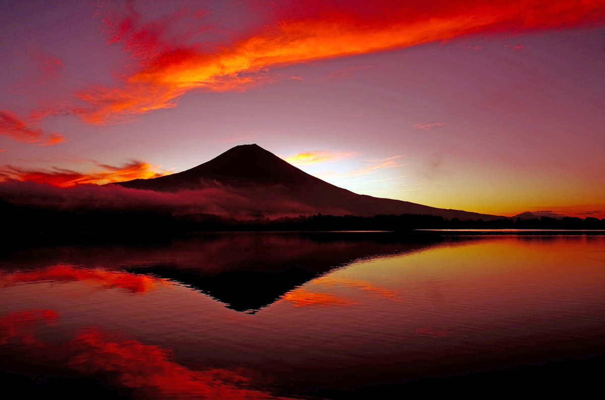 高画質 風景 動物 画像 On Twitter Fuji 夕焼け 空 富士山 湖