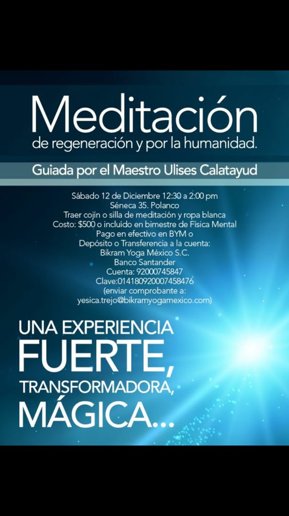 Meditación de fin de año con el maestro Ulises Calatayud ¡Aparta tu lugar!