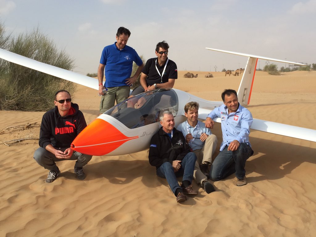 All of the pilots at the gliding event at the World Air Games in Dubai