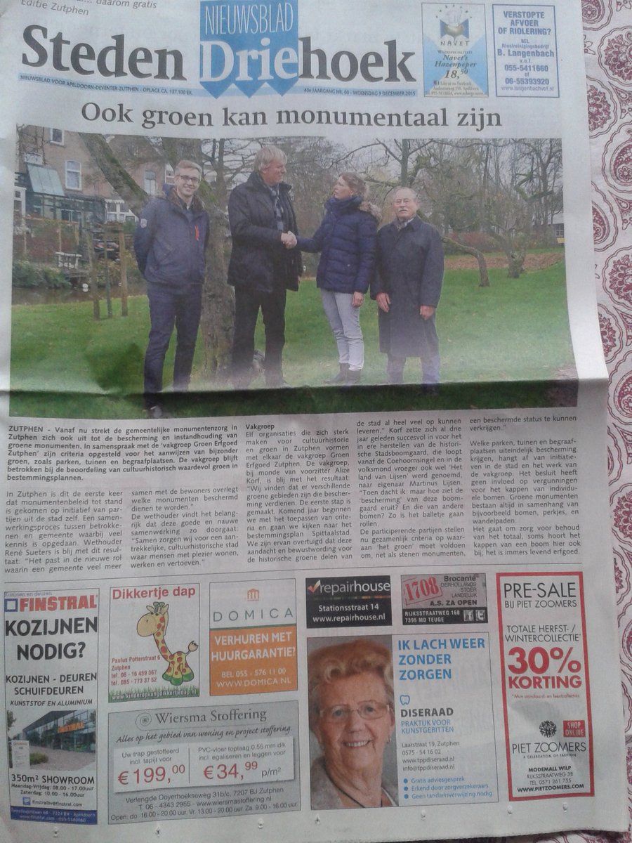 StadsboomgaardZ's tweet photo. Vanaf nu kan #groen #erfgoed in Zutphen worden beschermd. @erfgoedenruimte https://t.co/bnnxjTQwqd