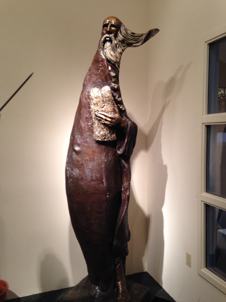 KenBenge's tweet photo. Discovered the work of Gib Singleton in Santa Fe. A bronze sculptor, I found his work deeply moving. This is Moses. https://t.co/yh8RAjfMIn
