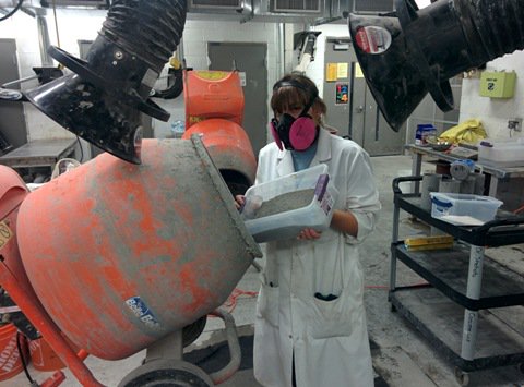 FEAStorontometu's tweet photo. What's #Ryerson student Marzia doing in the #concrete lab? Designing a winning mix of course https://t.co/UlzhxjJsbU https://t.co/7oAVQ4Dgdb