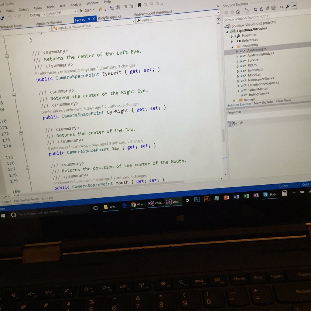 pterneas's tweet photo. Preparing the next major release of Vitruvius #kinect #k4w #k4wdev https://t.co/nRcxnuZK87