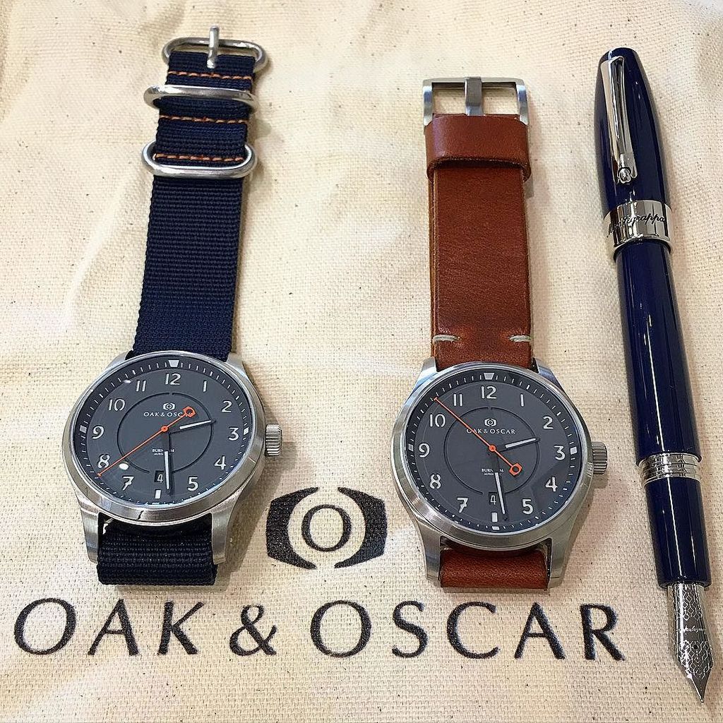 OCWatchCompany's tweet photo. I think the @oakandoscar #Burnham watches #MingleNicely with the #Montegrappa #Fortuna🖊🖊 #LimtedEdition #OCWatchCom… https://t.co/fwyvp2ZXz4