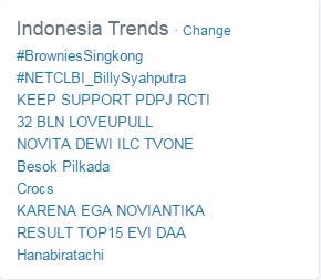 NETCLBI's tweet photo. wowww naik jadi nomor dua Trending topic Indonesia @bangbily @ABABILReal_JKT #NETCLBI_BillySyahputra https://t.co/Y39pjp86qG