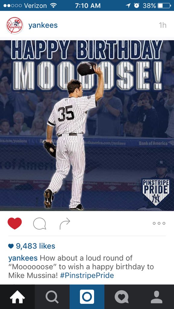 Just wanna say Happy Birthday to my starting pitcher idol the great Mike Mussina 35 