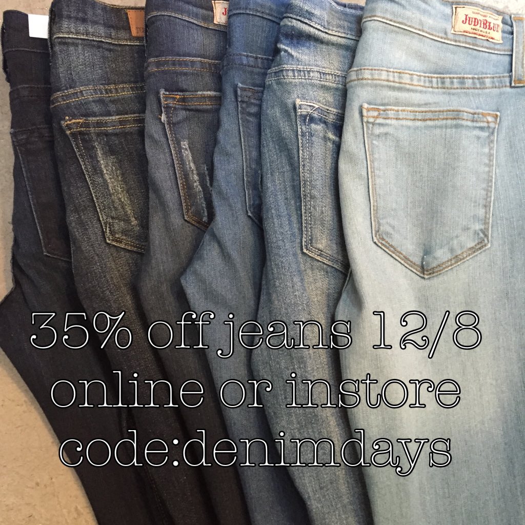 Instore 11-9 or online till midnight 35%off all jeans #denimlovers #retailtherapy