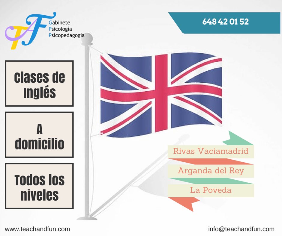 TeachAndFun's tweet image. Clases de Inglés a domicilio #RivasVaciamadrid #Arganda 648 42 01 52