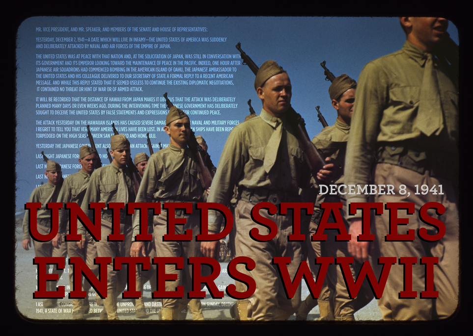 On this day, directly after the bombing of Pearl Harbor, the U.S. entered #WWII.