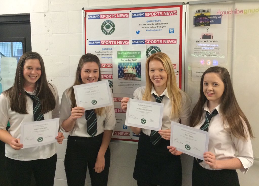 NEWSFLASH Congrats to our 1st Sports personalities of the month - Emily S, Ellen B, Hannah S, Emma B #backingbalerno