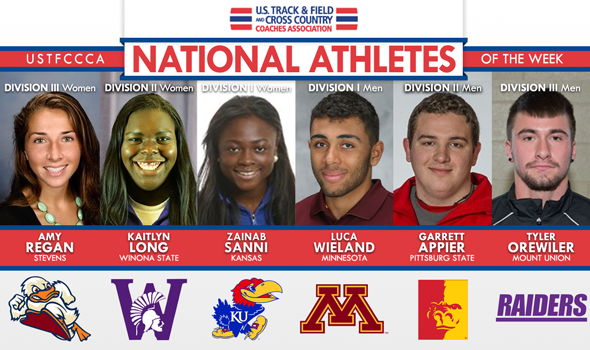 USTFCCCA's tweet photo. Our D2 #NATOW...
M - @PittStateTrack's Garrett Appier
W - @WinonaStateTF's Kaitlyn Long
https://t.co/AqW6hSHWK2 https://t.co/IvdcJ06Tsb