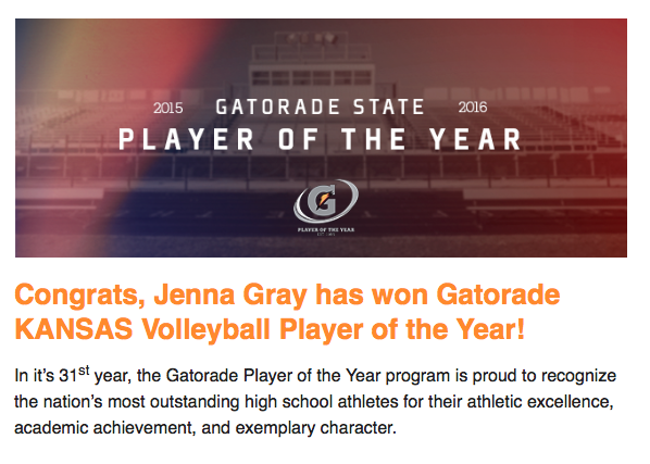 SJAThunder's tweet photo. Congratulations Jenna Gray! #GatoradePOY
@SJA_Gameday @sjavball @Gatorade https://t.co/PmApAUborX
