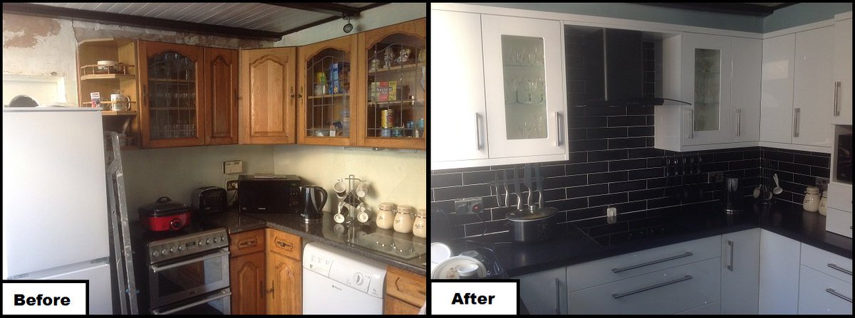 WFDreamDoors's tweet photo. Full new kitchen with @bacomponents High Gloss White doors and @bushboard Encore Black Sparkle worksurfaces https://t.co/gc2EEXbhHU
