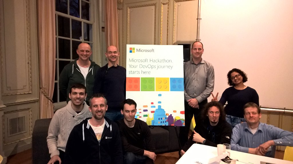 RasmusHaldDK's tweet photo. Winners of the Amsterdam DevOps Hackaton is the PowerShell OneSource team - congrats #TalkDevOs https://t.co/CDLrYa8N5P
