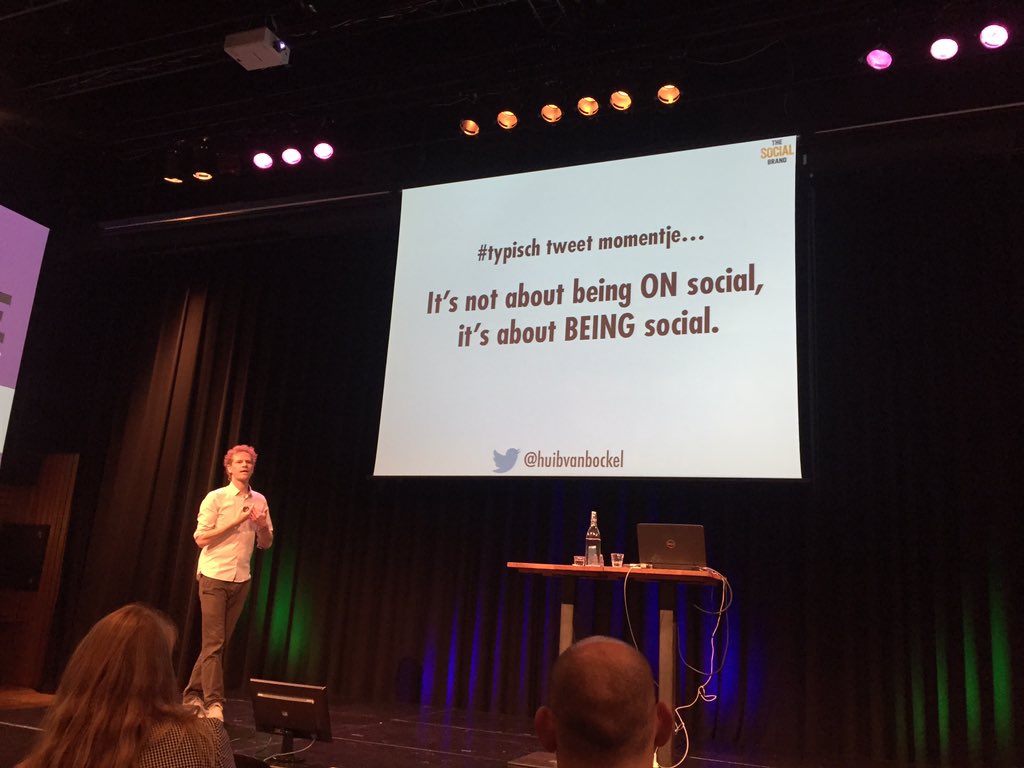 DebbyvAdrichem's tweet photo. Ga niet lukraak zenden op social media: "It's not about being ON social, it's about BEING social" #EmerceEngage https://t.co/J3oZzxCHIy