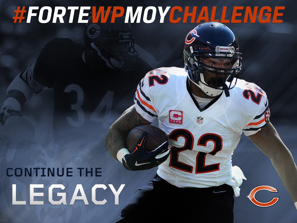 citylifenwi's tweet photo. @ChicagoBears @MattForte22 RT #ForteWPMOYChallenge to support @MattForte22 through 12/31. #ContinueTheLegacy https://t.co/JsOIun7FjO