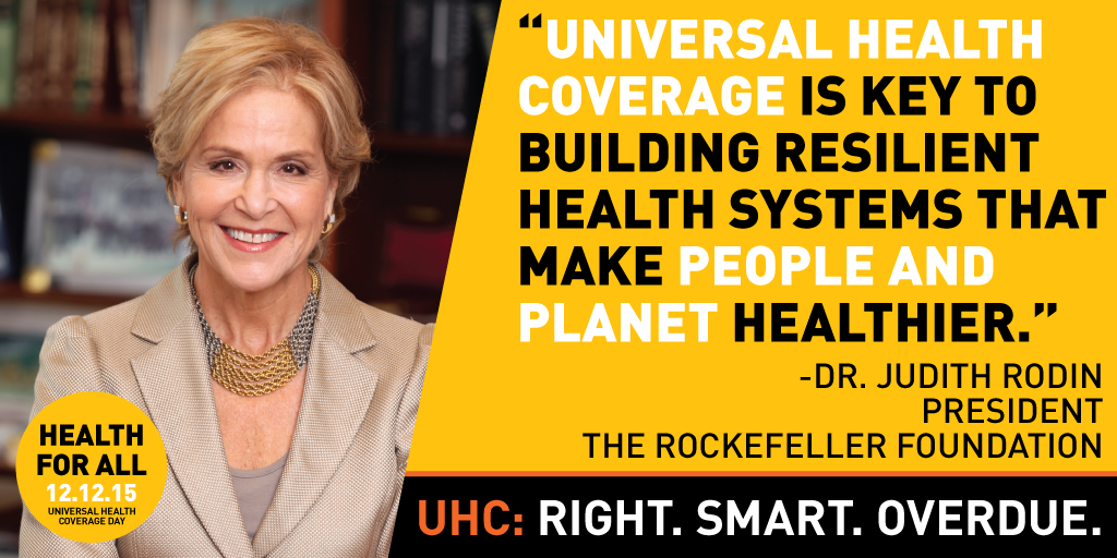 UHC_Day's tweet photo. Healthier people → healthier planet. - @RockefellerFdn's Dr. Judith Rodin #COP21 #HealthForAll https://t.co/Nm3a3lAIgW