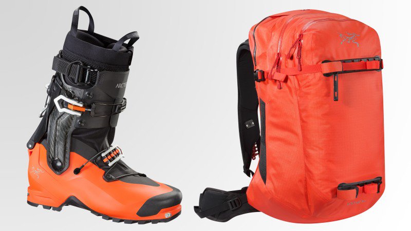 outsidemagazine's tweet photo. .@Arcteryx just announced its first ski boot and avalanche airbag: https://t.co/yQ0phaMbd7 https://t.co/rHP85qvx36