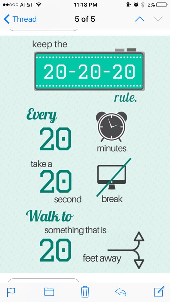 UCOWellness's tweet photo. Prevent burnout & keep your mind sharp with the #202020rule ! Improve your focus in 20 seconds! #BMW15 https://t.co/HzZGrQrIBF