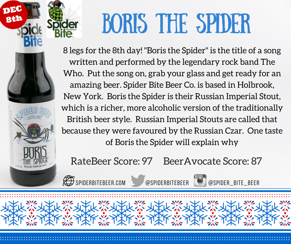CraftBeerAdvent's tweet photo. The eighth #craftbeer is here! Boris the Spider from @spiderbitebeer is #beer8 of the #CraftBeerAdventCalendar https://t.co/P53hkhzB3v