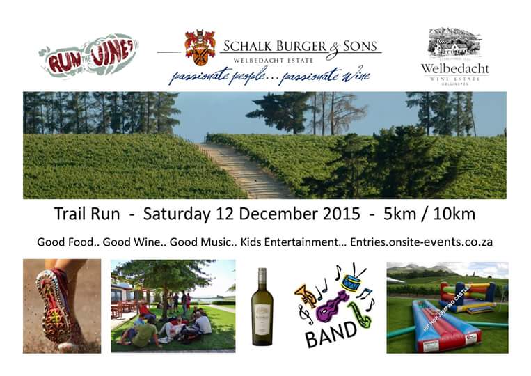 Join us Saturday 4 run between our vineyards &amp; glass of wine with friends when finished.

entries.onsite-events.co.za/events/3501-we…