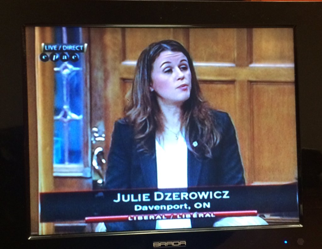 JustineGGilbert's tweet photo. So proud of @JulieDzerowicz on her maiden speech! Strong stance on immigration and the environment #cndpoli #SFT2015 https://t.co/ytIWm6D4rH