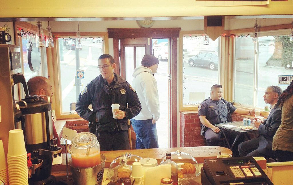 piccolopetecafe's tweet photo. Making sure everyone gets the morning off to the right start! #coffee #sf #neighborhood #shoplocal #sfpd #cafe https://t.co/MeINrCHGKv