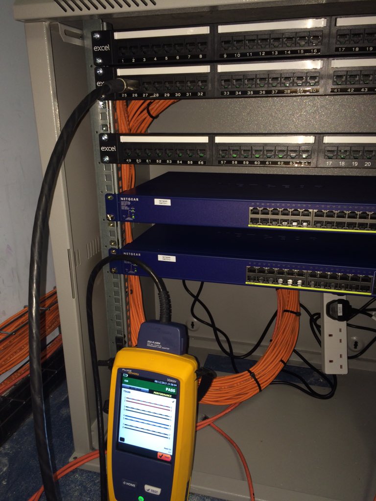 TWL_Tech's tweet image. Finishing touches @ExcelNetworking @FlukeNetDCI #cat5 #testing #fluke #jobdone