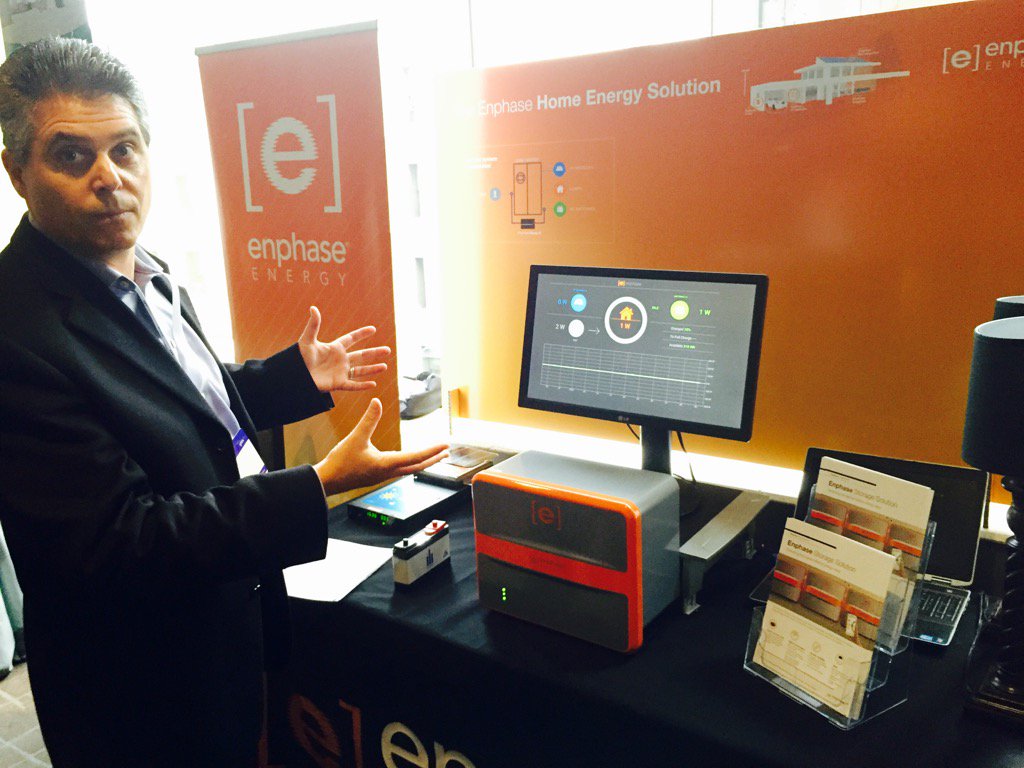 cheynman's tweet photo. Breaking at #GTMStorage summit: @Enphase demos #ACBattery for 1st time; integral part of #homeenergysolution https://t.co/zTBXtOnBcQ