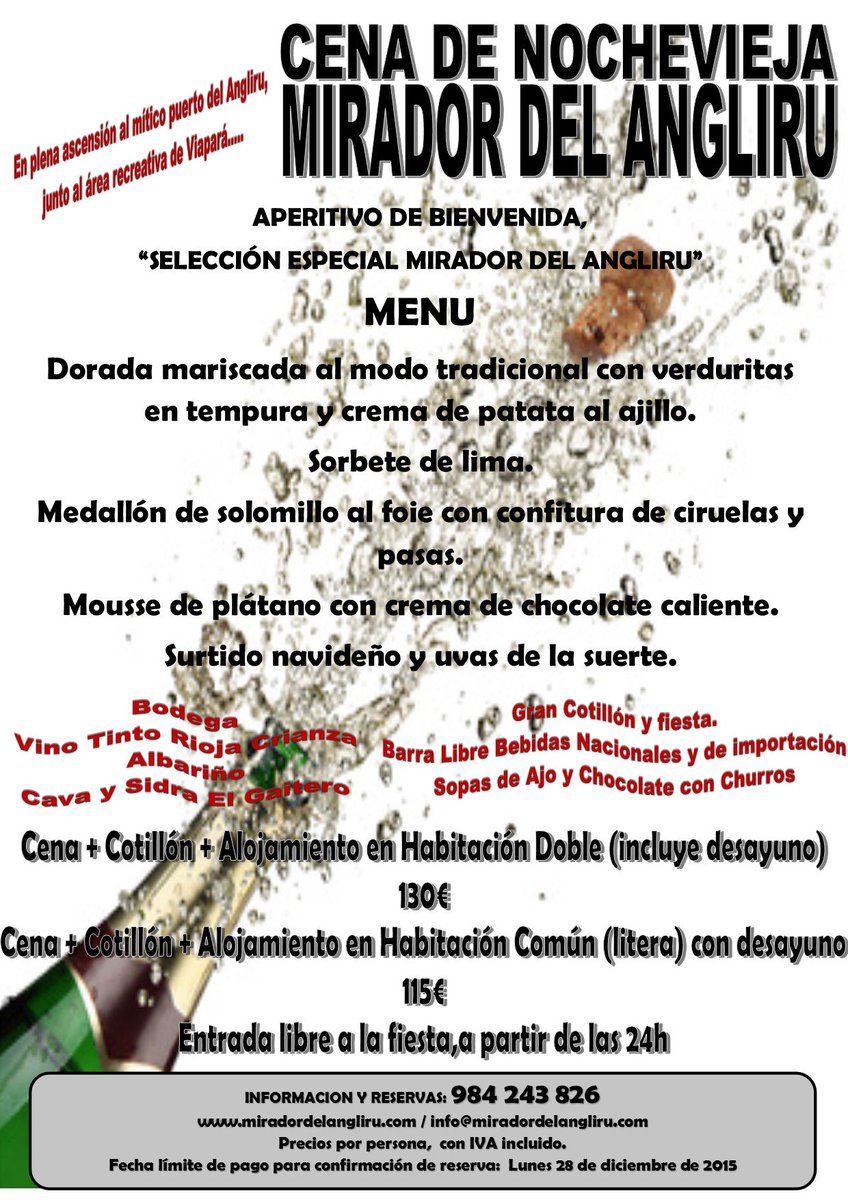 NOCHEVIEJA EN EL ANGLIRU!!!!!
A QUE ESPERAS!!!! LLAMA AL 984 243 826 Y RESERVA!!!