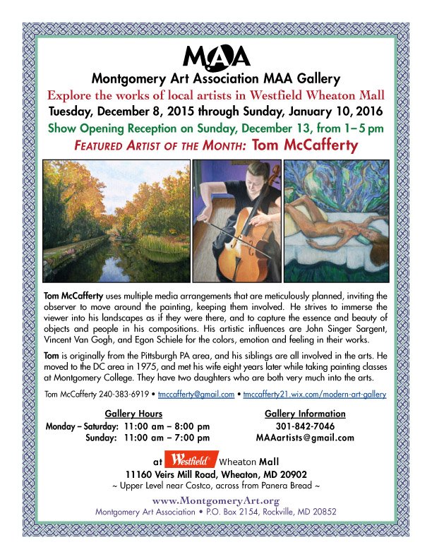 MontArtAssoc's tweet photo. RT Please: #Gallery features Tom McCafferty #art at @MontArtAssoc in @WestfieldWHE, Reception: Dec. 13. https://t.co/zg2Yro0rT4