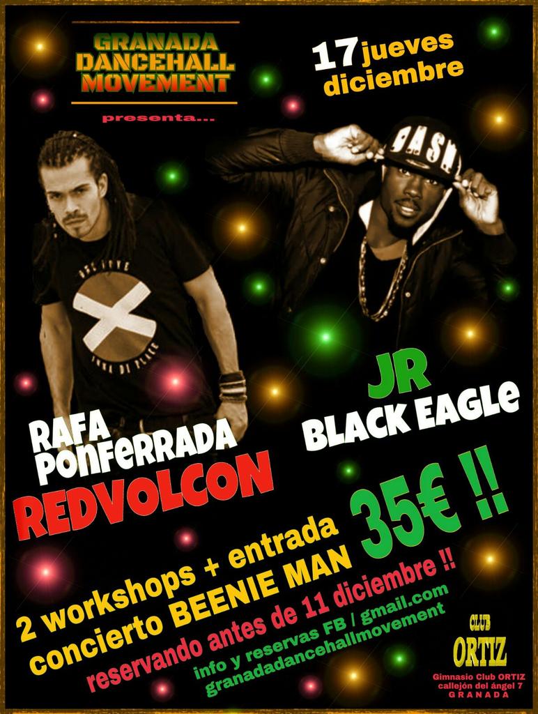 Real dancehall desde Jamaica con JR.(blackeagles) y desde Bcn Rafa Ponferrada (Redvolcon) y concierto d Beenie Man.