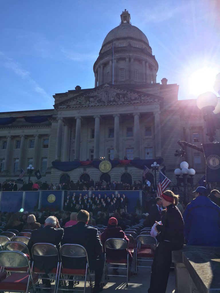 chriswnews's tweet image. More pics as @GovMattBevin swearing in nears. @WHAS11