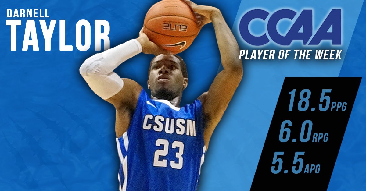 CSUSMcougars's tweet image. Congrats to @CSUSM_MBB&apos;s Darnell Taylor, #CSUSMHoops&apos; 1st-ever @goccaa Player of the Week! goo.gl/0NUJ1u