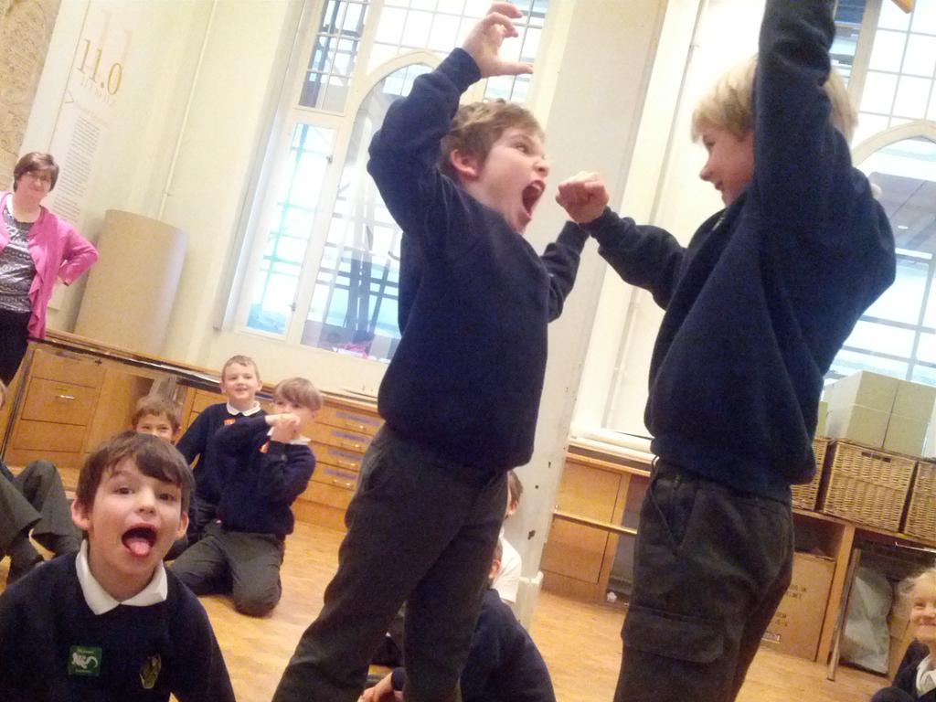 Year3StMichaels's tweet photo. Heroes, beasts and victims. Can you guess which character Mrs Prole is playing? https://t.co/cdv8ukxESc
