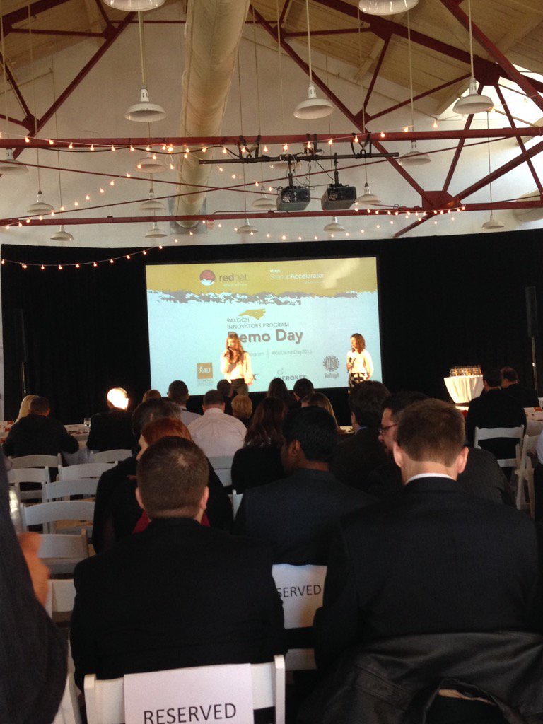 RaleighWake's tweet image. Here at #RalDemoDay2015! Excited to see innovative startups showcasing their companies.