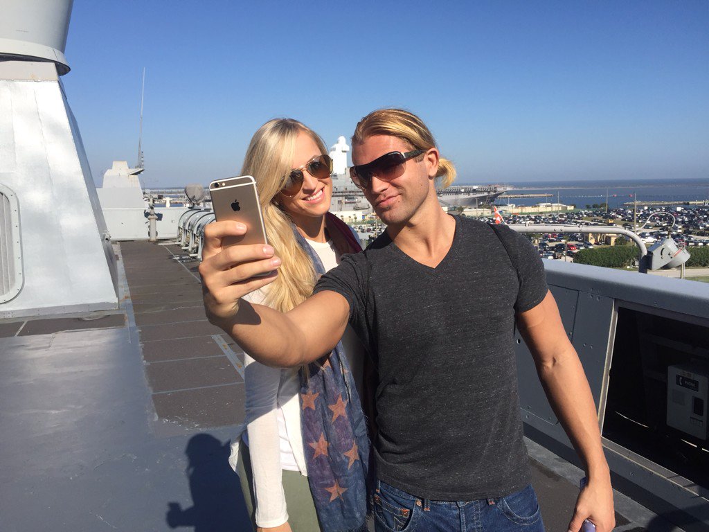 Selfies with the bae abroad the #USSNewYork at Naval Station Mayport! #Troops @MmmGorgeous