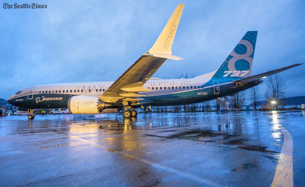 SeaTimesPhoto's tweet photo. Boeing unveils the first 737 MAX and its new production line. (@MikeSiegel7) https://t.co/zHZGYP4Z1b https://t.co/r6WZXCsnx6